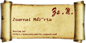 Zsarnai Márta névjegykártya